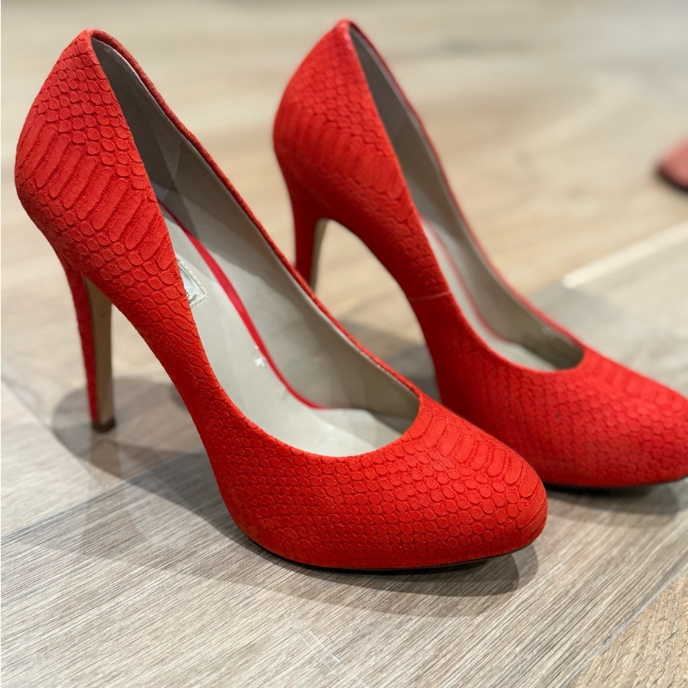 INC International Concepts Red Textured Heels